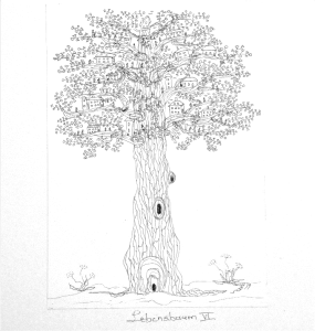 Bild XIII Lebensbaum VI Gingko Federzeichnung